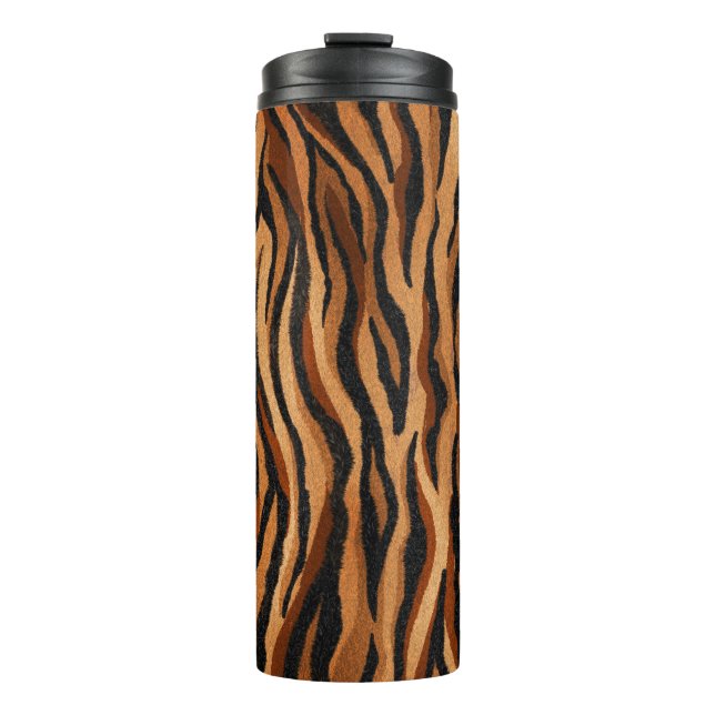 Tigerhaut: von Hand gezeichnet nahtloses Muster. Thermosbecher (Vorderseite)