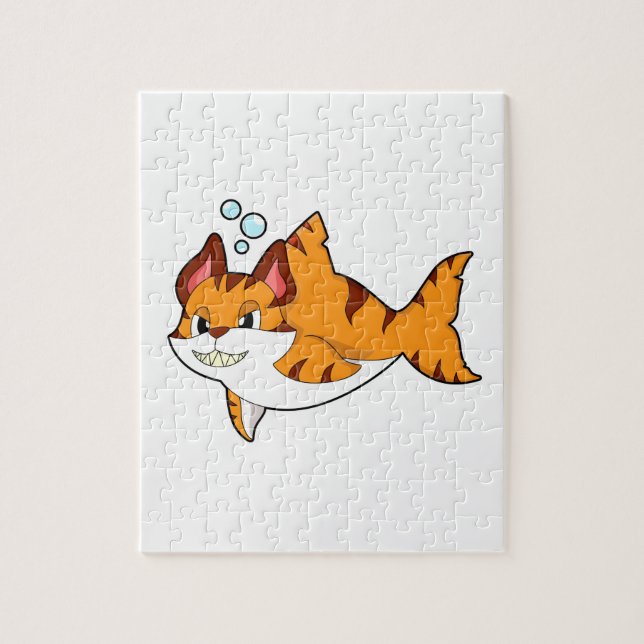 Tigerkatze als Hai im Wasser.PNG (Vertikal)