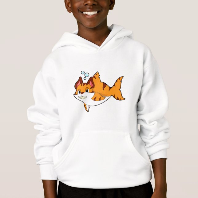 Tigerkatze als Hai im Wasser.PNG Hoodie (Vorderseite)