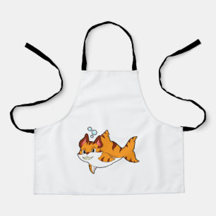 Tigerkatze als Hai im Wasser.PNG Schürze