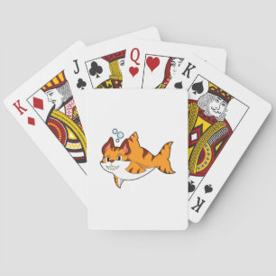 Tigerkatze als Hai im Wasser.PNG Spielkarten