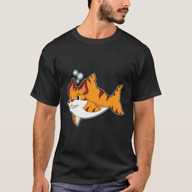 Tigerkatze als Hai im Wasser.PNG T-Shirt (Vorderseite)