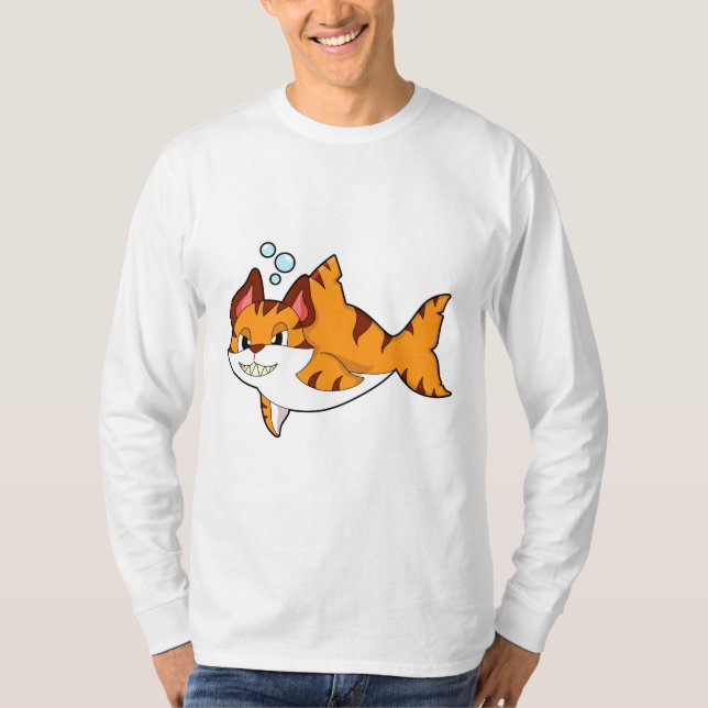 Tigerkatze als Hai im Wasser.PNG T-Shirt (Vorderseite)