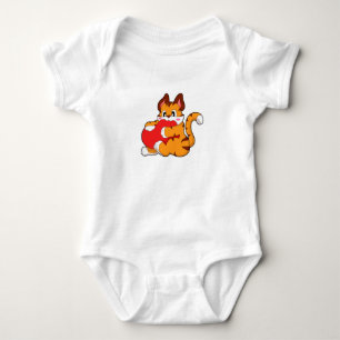 Tigerkatze in Liebe mit Herz.PNG Baby Strampler