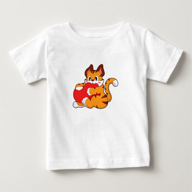 Tigerkatze in Liebe mit Herz.PNG Baby T-shirt (Vorderseite)