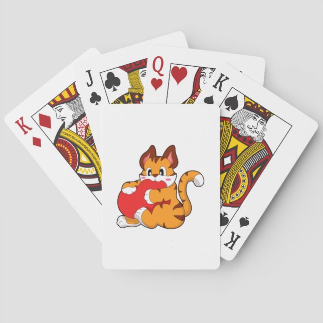 Tigerkatze in Liebe mit Herz.PNG Spielkarten (Rückseite)