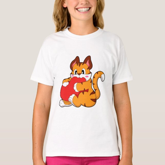 Tigerkatze in Liebe mit Herz.PNG T-Shirt (Vorderseite)