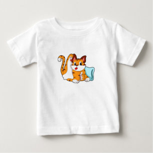 Tigerkatze mit Kissen Baby T-shirt