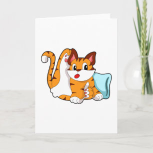 Tigerkatze mit Kissen Karte