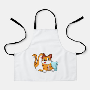 Tigerkatze mit Kissen Schürze