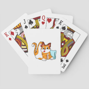 Tigerkatze mit Kissen Spielkarten