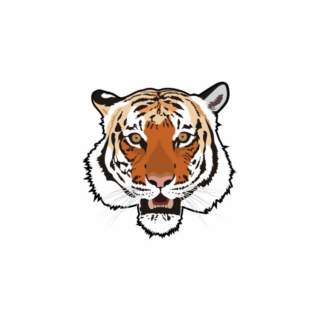 Tigerkopf Freistehende Fotoskulptur (Vorne)