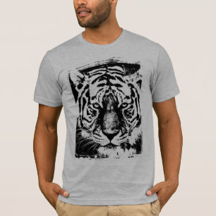 Tigerkopf Herren Bella+Canvas Kurzarm Grau T-Shirt