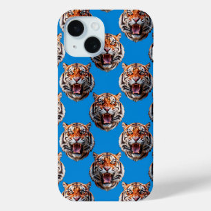Tigerkopf-Musterdesign Blau Case-Mate iPhone Hülle