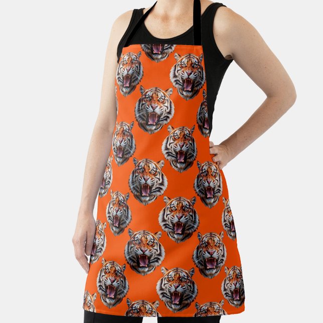 Tigerkopf-Musterdesign Orange  Schürze (Von Creator hochgeladen)