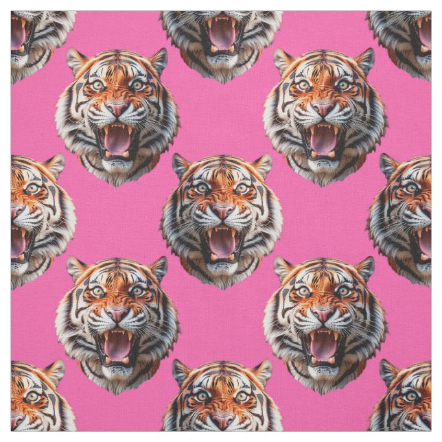 Tigerkopf-Musterdesign Rosa Stoff (Muster)