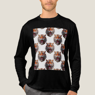 Tigerkopf-Musterdesign - Weiß Tri-Blend Shirt