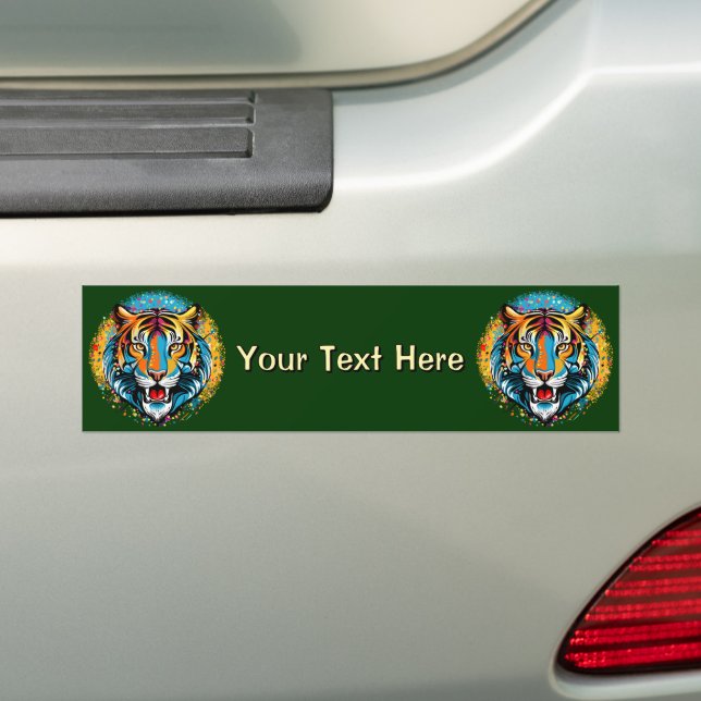 Tigerkopf-Regenbogenfarben-Farbflecken Autoaufkleber (Auf Auto)