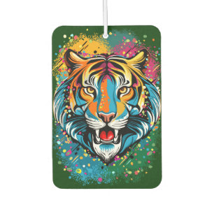 Tigerkopf-Regenbogenfarben-Farbflecken Autolufterfrischer