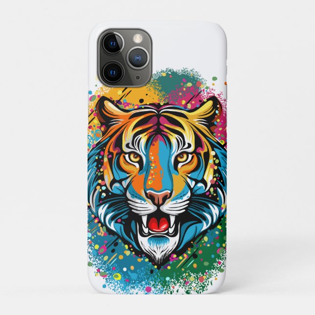 Tigerkopf-Regenbogenfarben-Farbflecken Case-Mate iPhone Hülle (Rückseite)