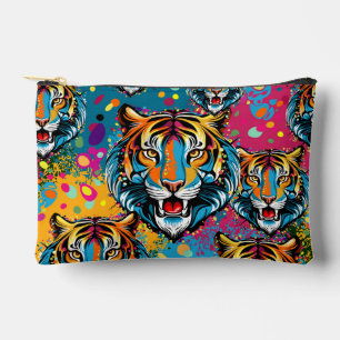 Tigerkopf-Regenbogenfarben-Farbflecken Zubehörtasche