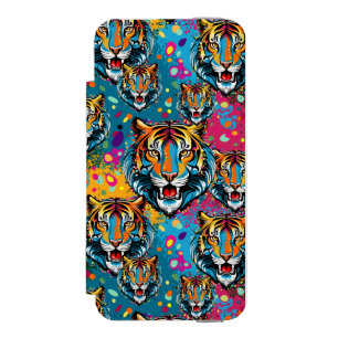 Tigerkopf-Regenbogenfarben Farbkleckse Incipio Watson™ iPhone 5 Geldbörsen Hülle
