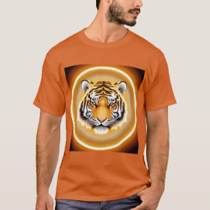Tigerkopf umrahmt von goldener, leuchtender Aura T-Shirt