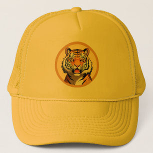 Tigerkopf umrahmt von goldener leuchtender Aura Truckerkappe
