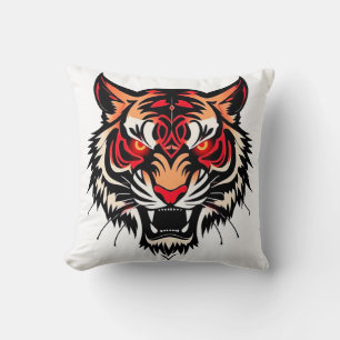 Tigerkopfillustrierung Kissen
