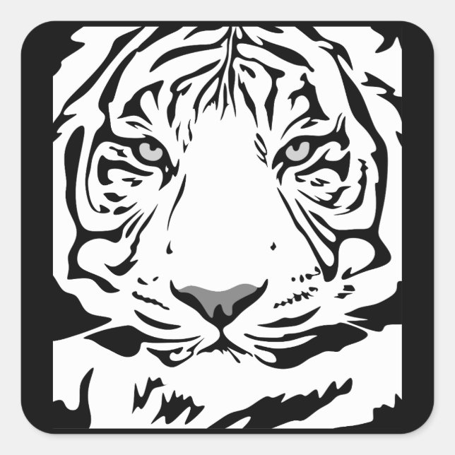 Tigerkopfkleber Quadratischer Aufkleber (Vorderseite)