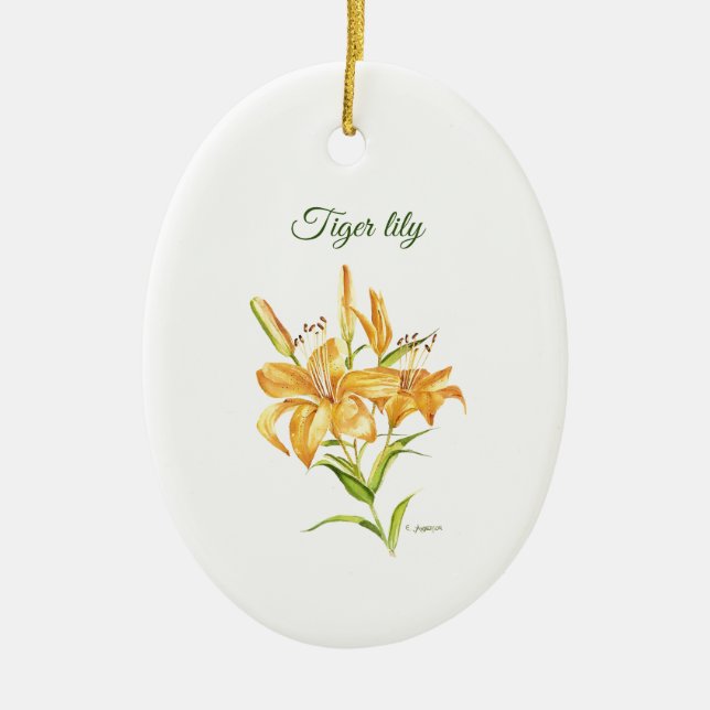 Tigerlilie mit Blume und Keramik Keramik Ornament (Vorne)