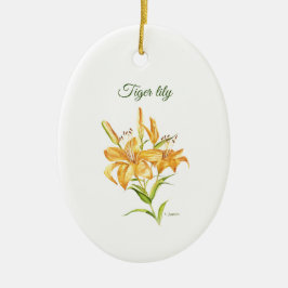 Tigerlilie mit Blume und Keramik Ornament