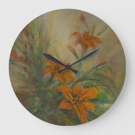 Tigerlilien Große Wanduhr