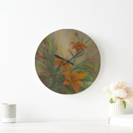 Tigerlilien Große Wanduhr
