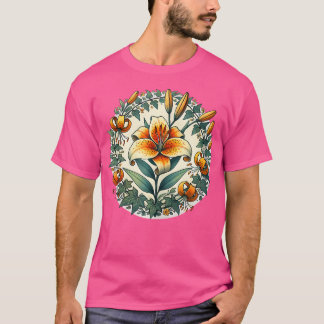 Tigerlilien Tiger-Lilie Blumenillustration Gardeni T-Shirt