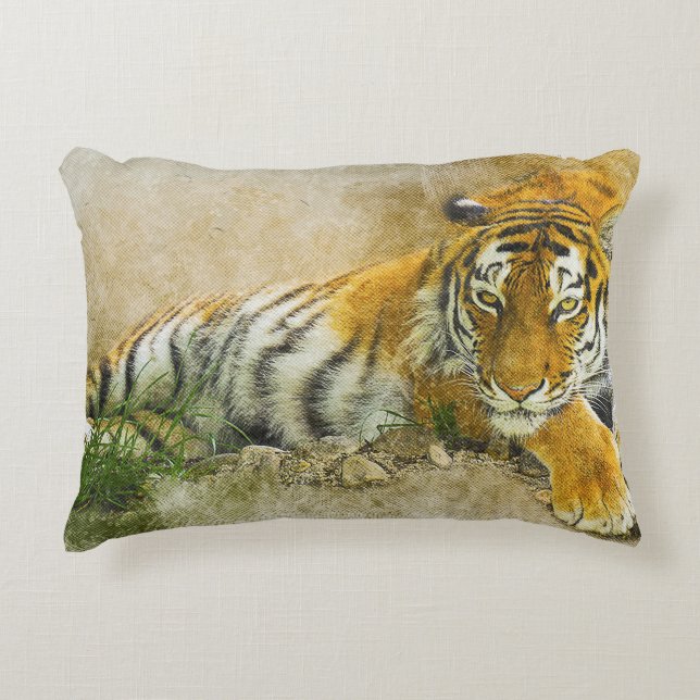 Tigermalerei Dekokissen (Vorderseite)