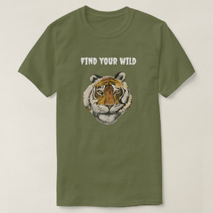 Tigermalerei, die sich den Text der Kamera ansieht T-Shirt