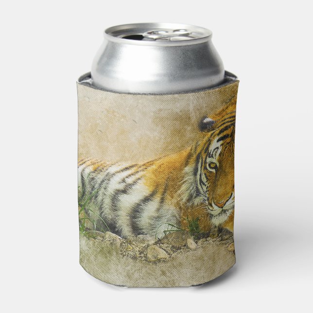 Tigermalerei Dosenkühler (Kanne Vorderseite)
