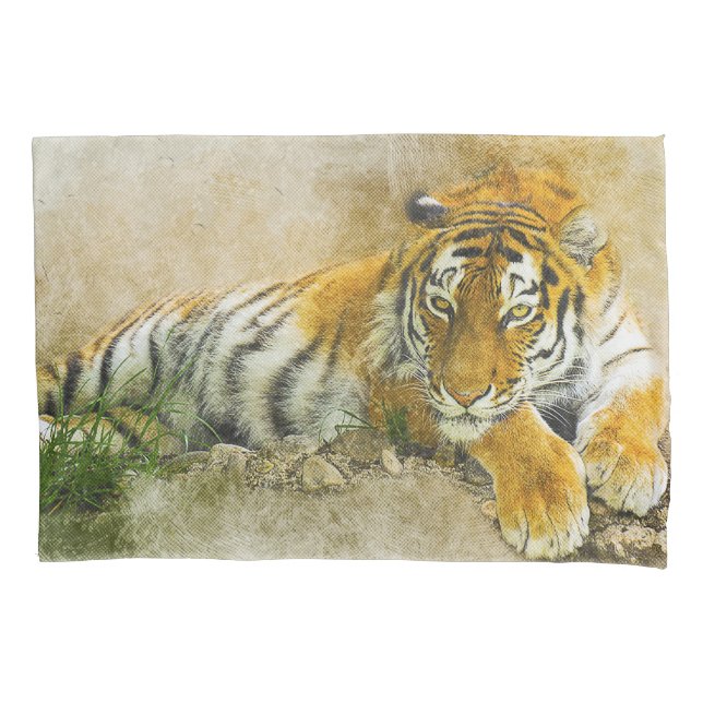Tigermalerei Kissenbezug (Vorderseite)