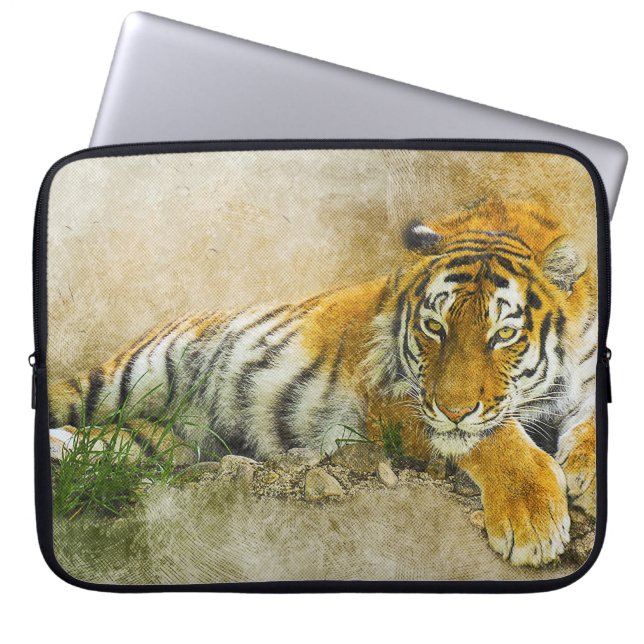 Tigermalerei Laptopschutzhülle (Vorderseite)