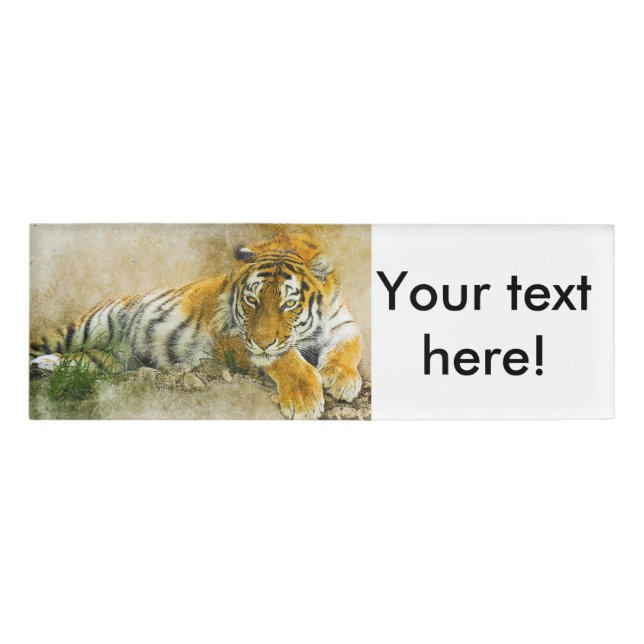 Tigermalerei Namenschild (Vorderseite)