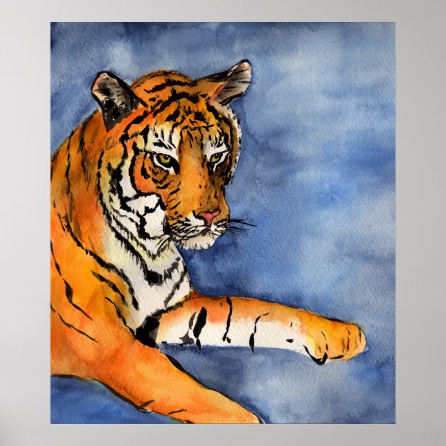 Tigermalerei Poster (gepropft) (Vorne)