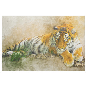 Tigermalerei Stoff