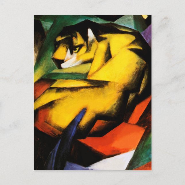 Tigermalerei von Franz Marc Postkarte (Vorderseite)