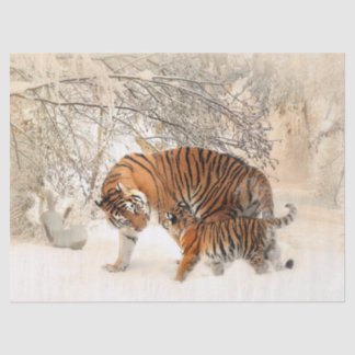 Tigermama und Baby-Tissue-Papier Seidenpapier