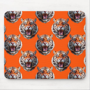 Tigermuster-Design Orange Mousepad
