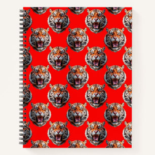 Tigermuster-Design Rot Notizbuch