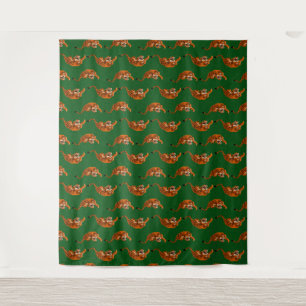 Tigermuster mit grünem Hintergrund Wandteppich