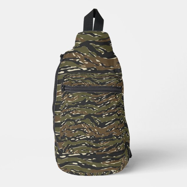 Tigermuster-Tarnmuster Crossbody Bag (Vorderseite)