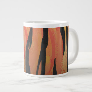 Tigern heiß orange und schwarzer Druck Jumbo-Tasse